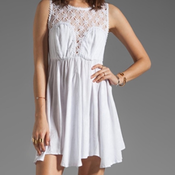 NEW Free People Dress Size Small White Crochet Fiesta Babydoll Flouncy - Picture 1 of 16